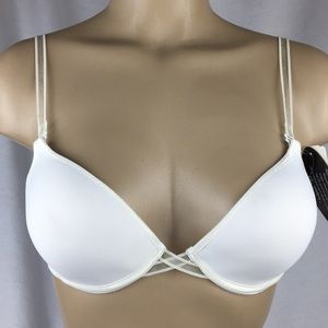 Le Mystere White Sculpture Convertible Bra 34C New